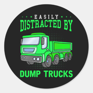 Dump Truck Kids Boys Construction Truck Classic Round Sticker