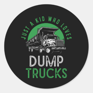 Dump Truck Kids Boys Recycling Truck Classic Round Sticker