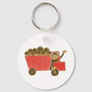 Dump Truck Monkey Key Ring