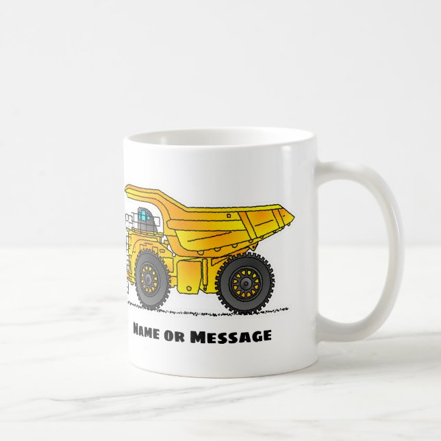 Dump Truck Mug, Construction Mugs, Transportation Coffee Mug (Right)