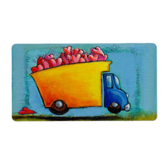 Dump truck of love hauling hearts fun unique art