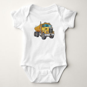 Dump truck outfit for baby boy baby bodysuit