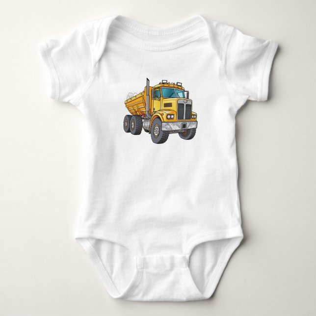 Dump truck outfit for baby boy baby bodysuit (Front)