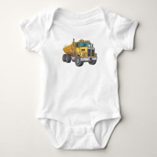 Dump truck outfit for baby boy bodysuit