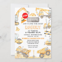 Dump Truck Party Invite