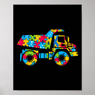 Dump Truck Puzzle Autism Awareness Autistic Womens Poster