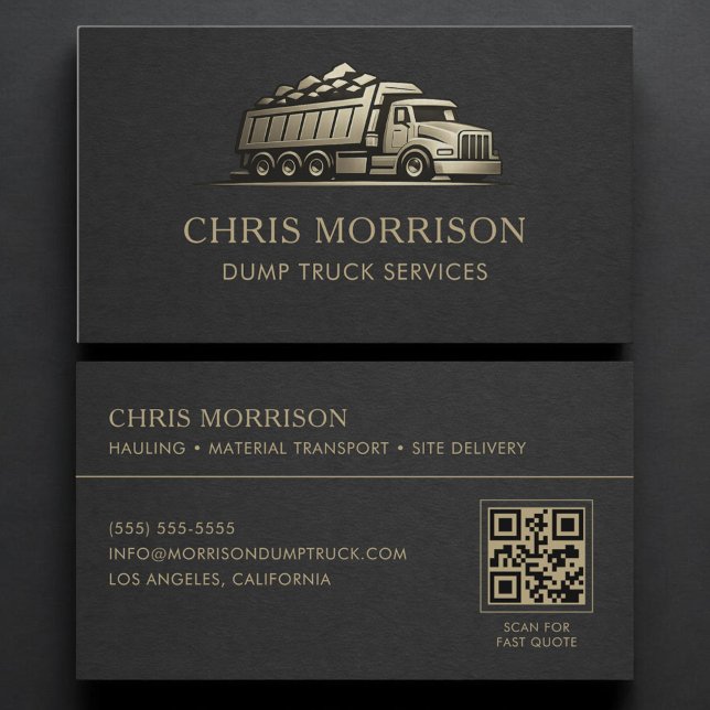 Dump Truck Service QR Code Professional Business Card (Creator Uploaded)