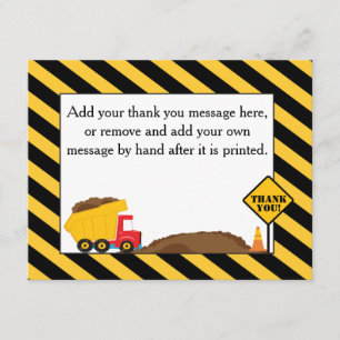 Dump Truck Thank You Card
