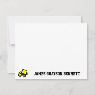 Dump Truck Thank You Note Card