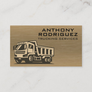 Dump Truck Vehicle   Metal Texture Business Card