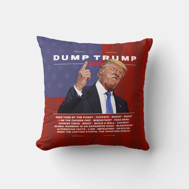 Dump Trump 2020 illustration Cushion (Front)