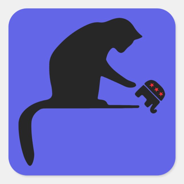 Dump Trump Cat Square Sticker (Front)
