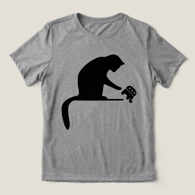 Dump Trump Cat  Tri-Blend Shirt (Design Front)