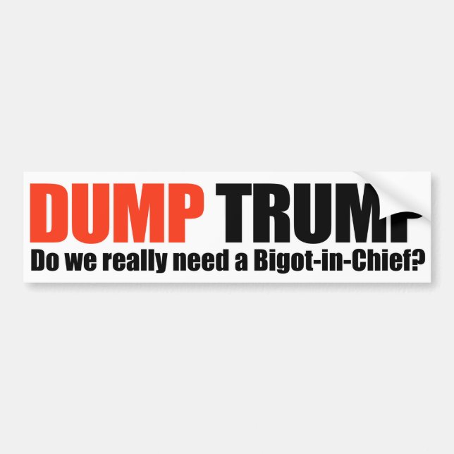 DUMP TRUMP - Do we need a bigot-in-chief -.png Bumper Sticker (Front)