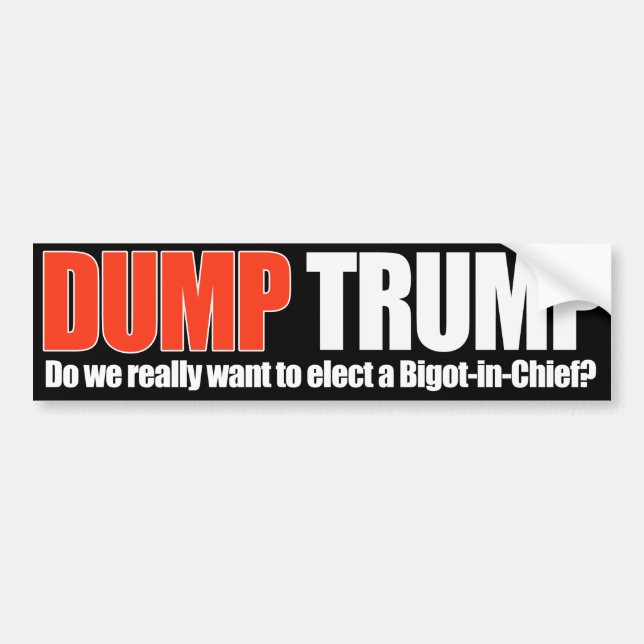 DUMP TRUMP - Do we really want a Bigot-in-Chief - Bumper Sticker (Front)