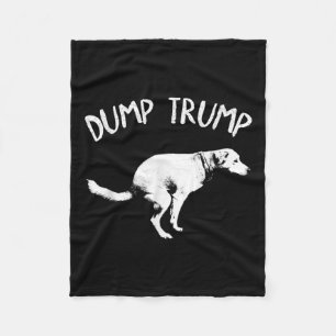 Dump Trump Dog Pooping Fleece Blanket