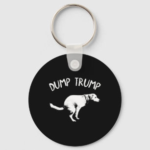 Dump Trump Dog Pooping For Men Women Kids Key Ring