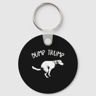 Dump Trump Dog Pooping  Key Ring