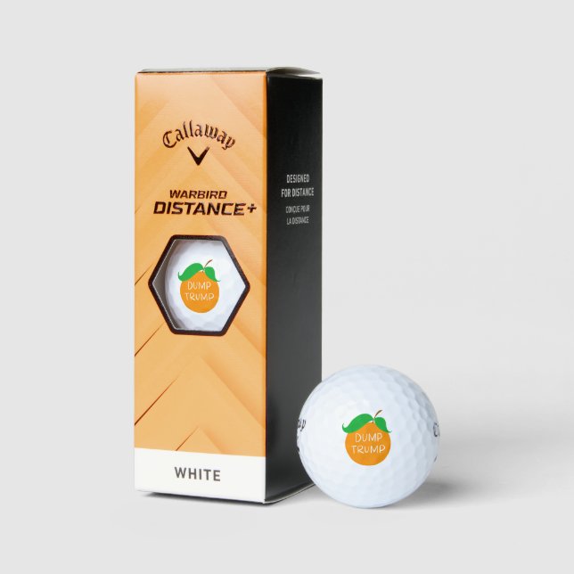 Dump Trump Orange Callaway Warbird Golf Balls (Packaging)