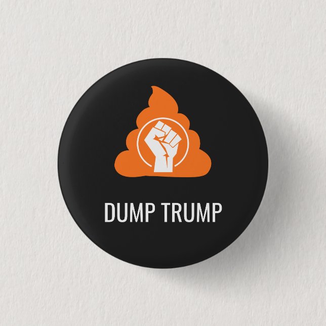 DUMP TRUMP T-Shirt 3 Cm Round Badge (Front)