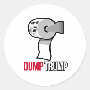 Dump Trump with Toilet Paper - Anti-Trump - Classic Round Sticker