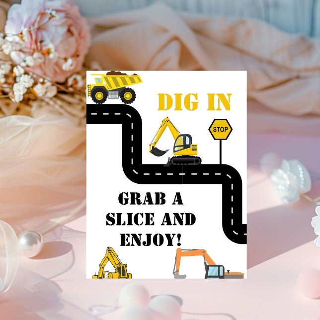 Dump Your Gift Here Construction Dump Truck Party  Pedestal Sign (Creator Uploaded)