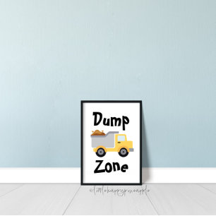 Dump Zone Dump Truck Kids Room Decor