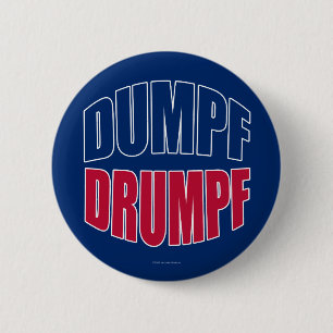 DUMPF DRUMPF (Blue & Red on Blue) 6 Cm Round Badge