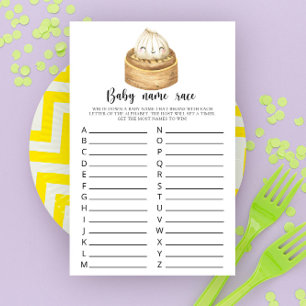 Dumpling baby shower Baby name race game