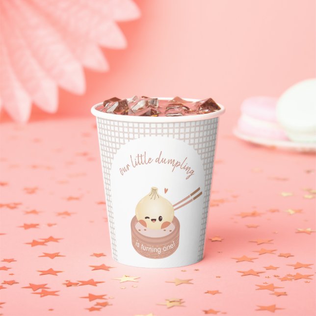 Dumpling Birthday Cups, Dim Sum Birthday Paper Cups (Insitu)