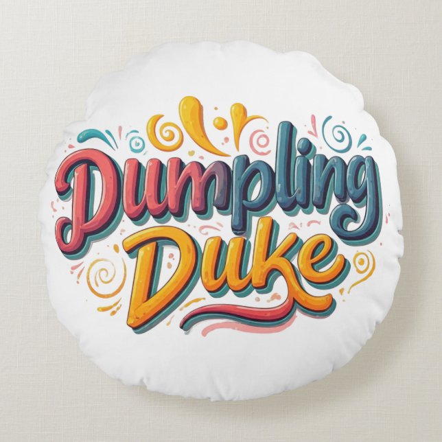 Dumpling Duke Round Cushion (Front)
