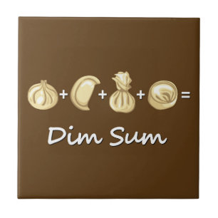 Dumpling + Dumpling + Dumpling  Equals Dim Sum Ceramic Tile