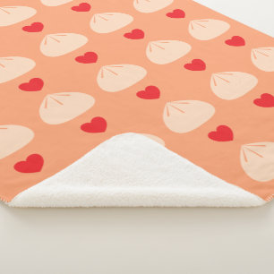 Dumpling Love Cantaloupe Medium Sherpa Blanket
