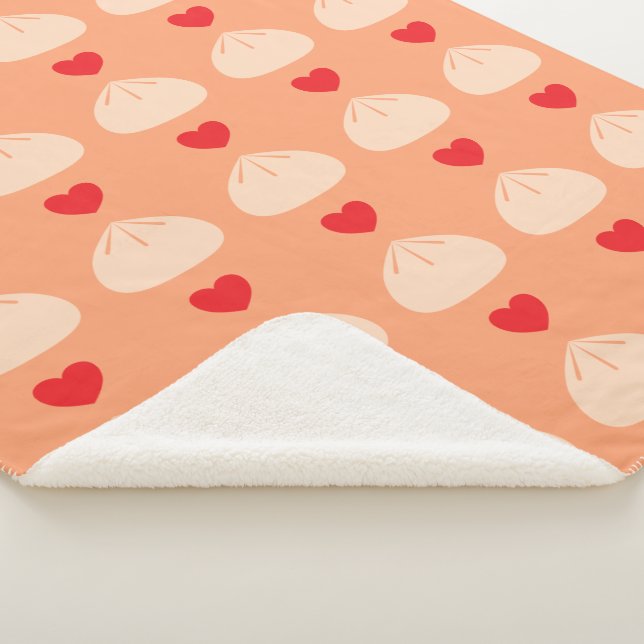 Dumpling Love Cantaloupe Medium Sherpa Blanket (3/4)
