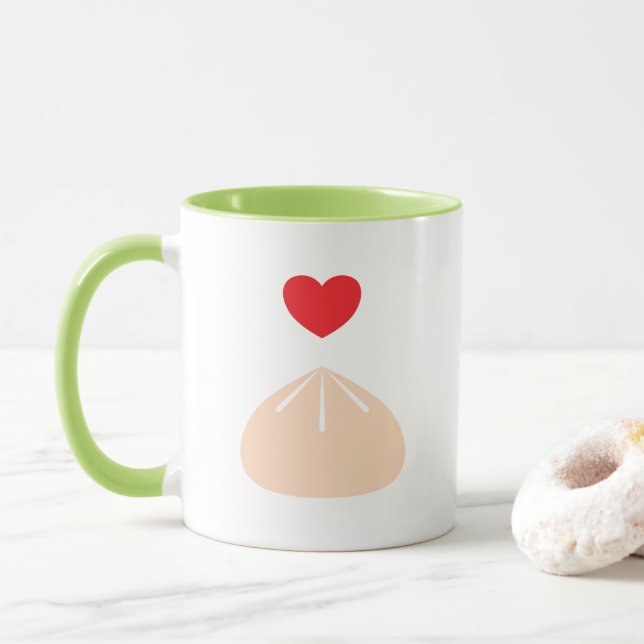 Dumpling Love Light Green 11oz. Mug (With Donut)