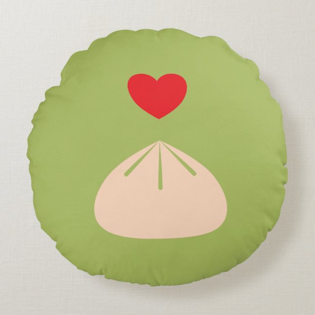 Dumpling Love Matcha Round Pillow (Front)
