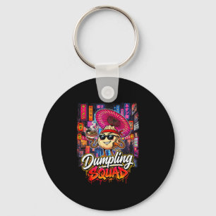 Dumpling squad funny dumplings lover humour design key ring