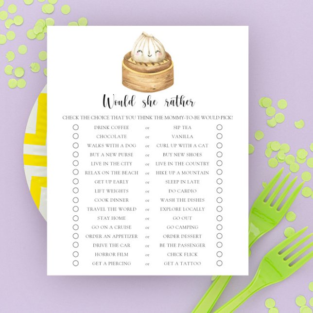 dumpling - Would She Rather Baby Shower Game (Creator Uploaded)