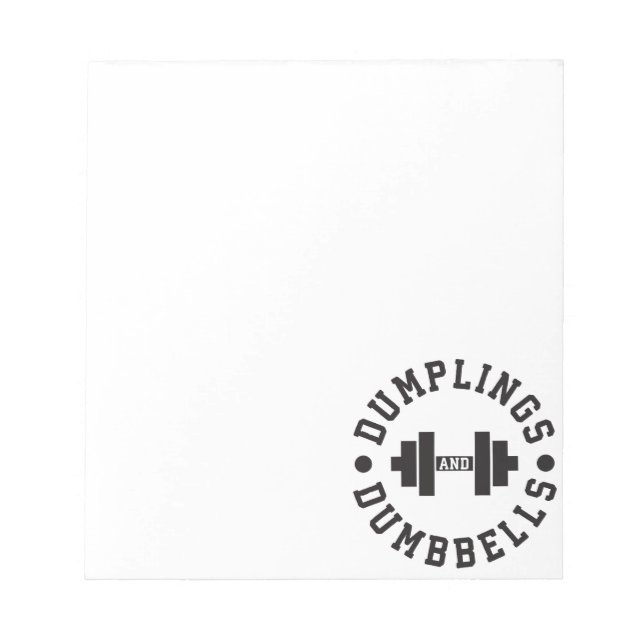 Dumplings and Dumbbells - Bulking - Funny Novelty Notepad (Front)