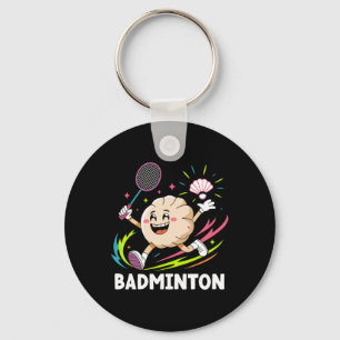 Dumplings Play Badminton Chopstick Wrap Cuisine Sp Key Ring