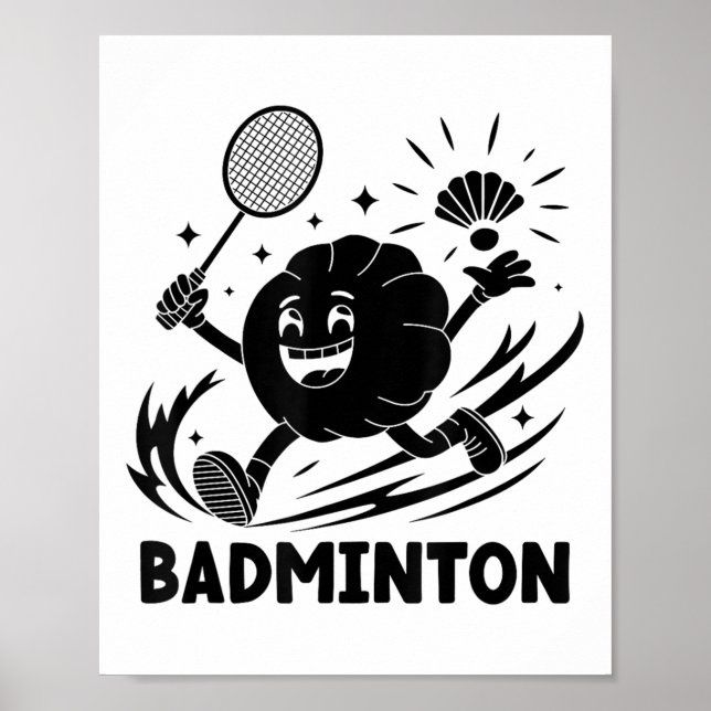 Dumplings Play Badminton Chopstick Wrap Cuisine Sp Poster (Front)