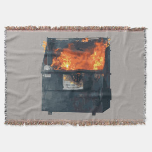 Dumpster Fire - funny hot mess Throw Blanket