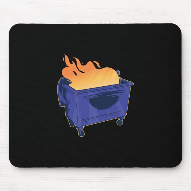 Dumpster fire mouse pad (Front)