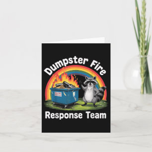 Dumpster Fire Rainbow Racoon Funny Sarcastic Nove Card