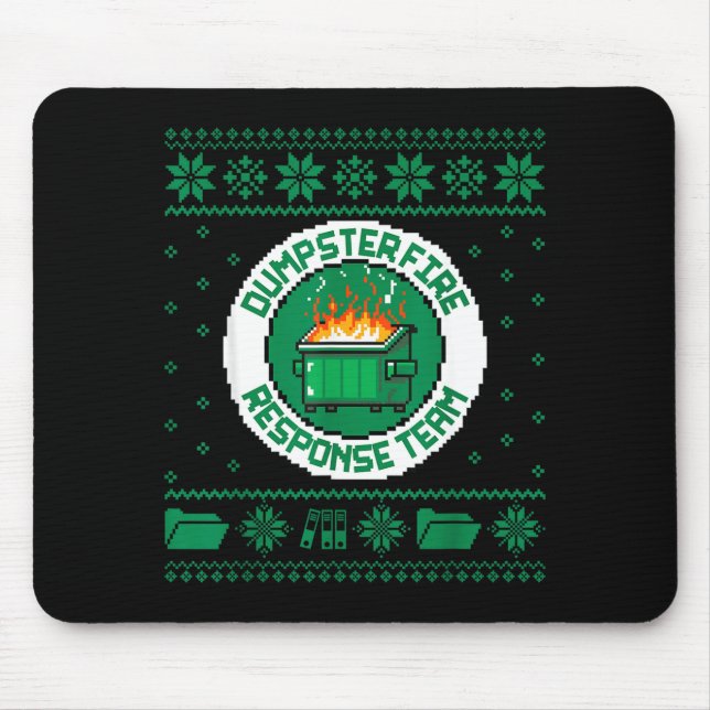Dumpster Fire Resnse Team Chaos Ugly Sweater Cute  Mouse Pad (Front)