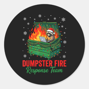 Dumpster Fire Resnse Team Christmas Raccoon Classic Round Sticker