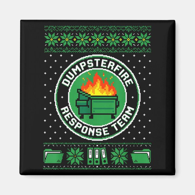 Dumpster Fire Resnse Team Funny Office Holiday Xel Magnet (Front)