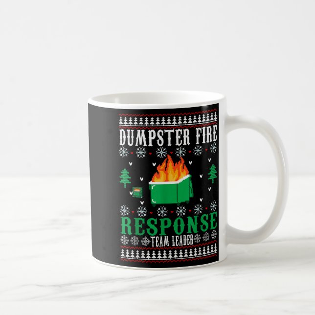 Dumpster Fire Resnse Team Leader Christmas Ugly Sw Coffee Mug (Right)