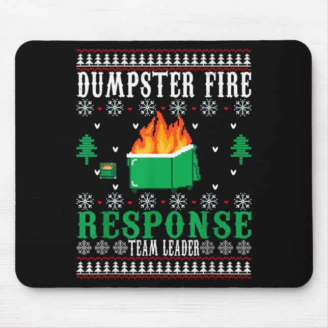Dumpster Fire Resnse Team Leader Christmas Ugly Sw Mouse Pad (Front)
