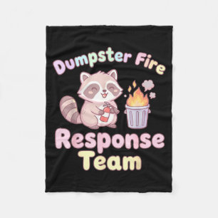 Dumpster Fire Resnse Team Raccoon Kawaii Fleece Blanket